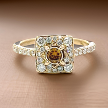  Leo Schachter .76 cttw Diamond Ring Natural Fancy Orange Center 14877