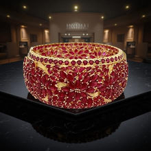  55ctw Ruby 18k Yellow Gold Bangle