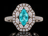 Designer M.C. Marchisio Natural Paraiba & Diamond 18KT White Gold Ring