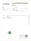 Estate Natural Color Jadeite & Diamond Platinum Ring (GIA)