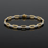 Designer Italian Paper Clip Diamond 14K White/Yellow Gold Bracelet