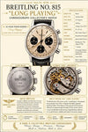 Estate Breitling No. 815 Long Playing Collector's Watch 52 Hour Power Reserve. Rare Circa 1970 (Black Leather Strap)