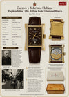 Estate Cuervo Y Sobrinos  Habana "Esplendidos" No. 02412/2-7727 18K Yellow Gold Diamond Watch (Leather Strap)
