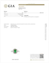 Estate Natural Color Jadeite & Diamond Platinum Ring (GIA)