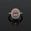 Contemporary Natural Fancy Pink Purple Diamond (GIA) and White Diamond Platinum Ring