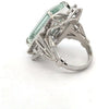 Estate Aquamarine and Diamond Platinum Ring