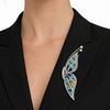 Italian Designer of Valenza Garavelli Diamond and Semi Precious Gemstone 18Kt White Gold Pendant/Brooch