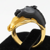 1990's Carrera Y Carrera 18K Yellow Gold Diamond Horse Ring, Earring, Bangle Set.