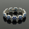 Designer Sapphire and Diamond 18K White Gold Bracelet