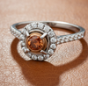 Maya Lianna .61 cttw Diamond Ring Natural Fancy Orange Center 14882