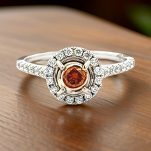  Maya Lianna .61 cttw Diamond Ring Natural Fancy Orange Center 14882