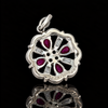 Estate Ruby & Diamond Platinum Pendant