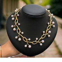  New Designer Angela Cummings for Assael "Thorn Sprig Pearl Necklace" 18K Yellow Gold 14992