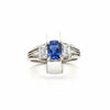 Sapphire and Diamond Three Stone Platinum Ring