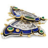 From The Museum Collection of David Webb Diamond, Black Opal, Emerald, Rock Crystal, 18Kt Yellow Gold and Platinum Butterfly Pendant Brooch