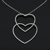 Contemporary 2.00cttw Diamond Double Heart 14/18K White Gold Necklace