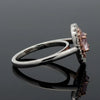 Contemporary Natural Fancy Pink Purple Diamond (GIA) and White Diamond Platinum Ring