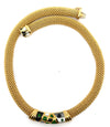 Asch Grossbardt Inlay Onyx, Mother of Pearl, Malachite 14k Yellow Gold Necklace