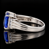 Estate Fine Tanzanite and Diamond Platinum Ring