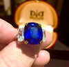 15.02 ct Madagascar Cushion Cut Sapphire and Diamond Ring