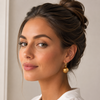 Estate Italian Designer 18Kt Yellow Gold Satin Finish Ball Earring