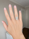 Vintage Filigree White & Yellow Diamond 14k White Gold Ring