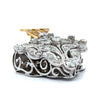 Estate Edwardian 1910 3.25cttw Diamond & Pearl 18Kt White & Yellow Gold Pendant