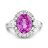 Estate Oscar Heyman 3.60ct Pink Sapphire & Diamond Platinum Ring