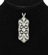 Diamond 14K White Gold Filigree Pendant