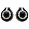 Onyx, Diamond and 18K Yellow Gold Earrings