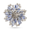 Estate Oscar Heyman 31.31ctttw Ceyon Sapphire and 5.77cttw Diamond platinum Pendant / Brooch