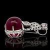 "If These Jewels Could Talk " - Estate Panthere 130.75ct. Rubellite, Diamond & Ruby Platinum Pendant/Brooch