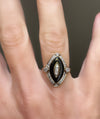 Vintage Onyx & Diamond 18K  Yellow Gold Ring