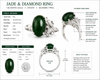 Modern Jade & Diamond 14K White Gold Ring