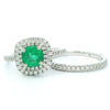 HMA .91 ct Emerald and Diamond Double Halo Ring 14763