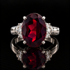 Estate 13.00ct. Garnet & Diamond Platinum Ring