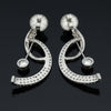 Contemporary 3.18cttw Diamond Musical Note Dangle 14Kt White Gold Earring