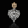 Estate Edwardian 1910 3.25cttw Diamond & Pearl 18Kt White & Yellow Gold Pendant