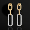 Designer Italian Paper Clip Diamond 14K White & Yellow Gold Earring