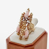 Custom Made Italy Coral and Diamond 18Kt Yellow Gold Ring