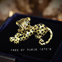  Fred of Paris Black Enamel, Diamond and Emerald 18K Yellow Gold Brooch