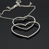 Contemporary 2.00cttw Diamond Double Heart 14/18K White Gold Necklace