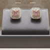 Modern Natural Fancy Pink and White Diamond 18K White Gold Earrings