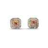 Modern Natural Fancy Pink and White Diamond 18K White Gold Earrings