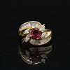 Vintage Ruby & Diamond 14K Yellow/White Gold Ring