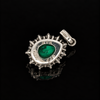 Estate .75ct. Fine Emerald & Diamond Platinum Pendant
