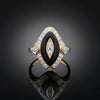 Vintage Onyx & Diamond 18K  Yellow Gold Ring