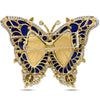 From The Museum Collection of David Webb Diamond, Black Opal, Emerald, Rock Crystal, 18Kt Yellow Gold and Platinum Butterfly Pendant Brooch