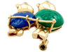 Cartier Paris 1989 Revival Love Birds Diamond and Chalcedony 18K Yellow Gold Pendant/Brooch