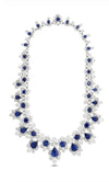 Estate Harry Winston Ceylon Sapphire and Diamond Platinum Earring and Necklace Set ( Box & Papers)